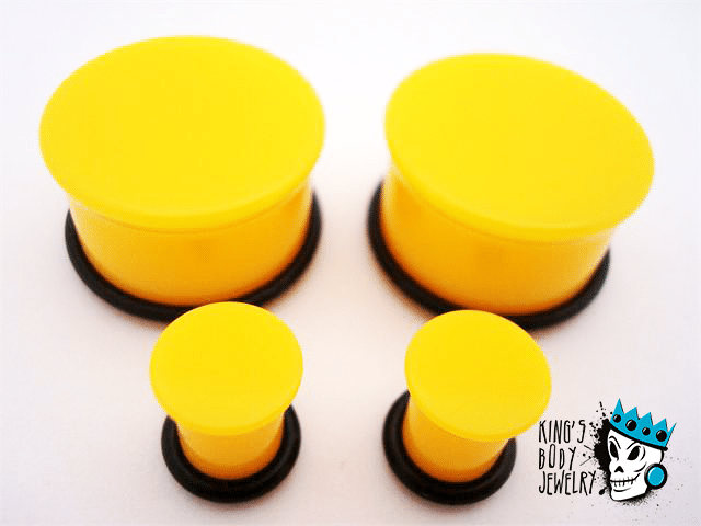 Yellow Acrylic Single Flare Plugs (10 gauge - 1 inch)