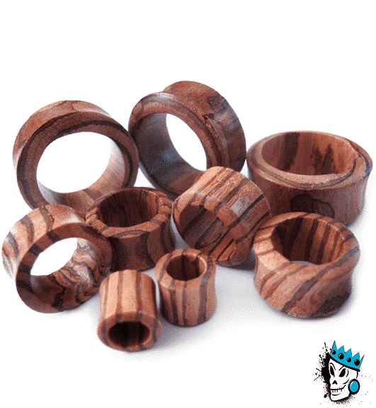 Zebra Wood Tunnels (8 gauge - 7/8 inch)