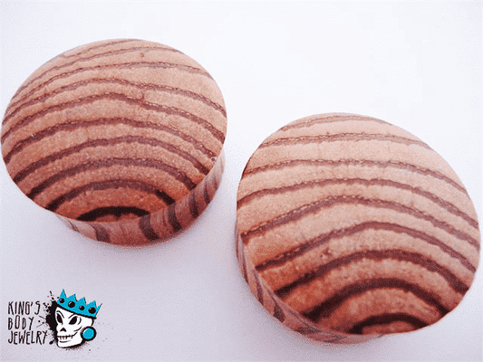 Zebra Wood Plugs - (8 gauge - 5/8 inch)